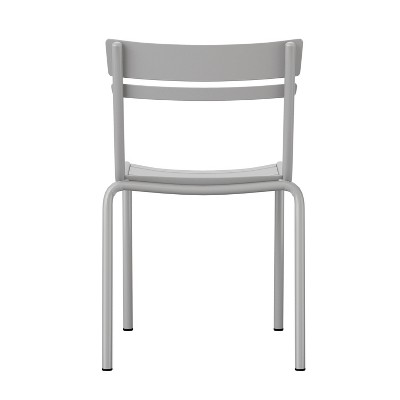 Sleek Silver Steel Stackable Modern Indoor-Outdoor Chair