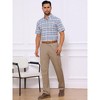 INSPIRE CHIC Men's Point Collar Short Sleeve Button Down Checked Plaid Dress Shirt - 2 of 4