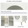 XIYUYEU Modern Unique TV Stand with 4 Fluted Glass Doors,Storage Entertainment Console Center for TV - 4 of 4