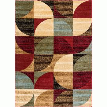 Well Woven Mid Century Modern Geometric Modern Abstract Contemporary Block Boxes Soft Ivory Area Rug
