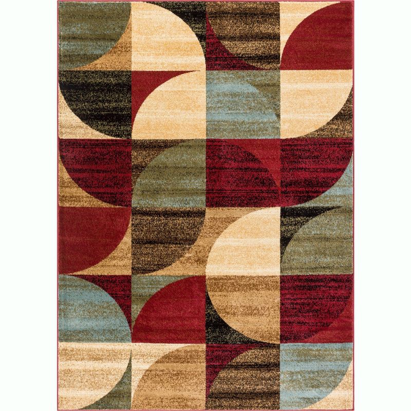 Well Woven Mid Century Modern Geometric Modern Abstract Contemporary Block Boxes Soft Ivory Area Rug, 1 of 9