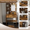 23.6" Small Vanity Desk with 2 USB Ports & Outlets and Adjustable Mirror+3 Drawers+3 Shelves - 3 of 4