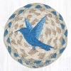 Earth Rugs Hummingbird Jute Coaster – 5"x5" Round Natural Braided Coaster with Floral Bird Design - 2 of 3