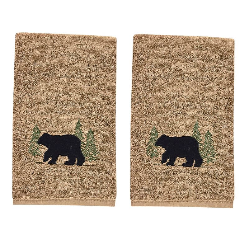 Park Designs Black Bear Terry Fingertip Towel - Set of 2, 1 of 6