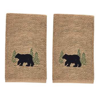 Park Designs Black Bear Terry Fingertip Towel - Set of 2