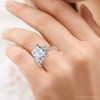 Pompeii3 Certified 3 1/2Ct Emerald Cut & Baguette Engagement Ring 14k Gold/Pt Lab Created - 3 of 4