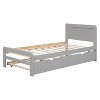 Kumasinova Rubber Wood Twin Bed Frame with Headboard,Twin Bed Frames with 2 Drawers/Trundle,Modern Platform Bed Frame Twin for Adults - 2 of 4