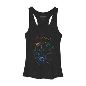 Adult Design By Humans Roar Your Pride Lion Rainbow By WheelsAflame Racerback Tank Top - 1 of 2