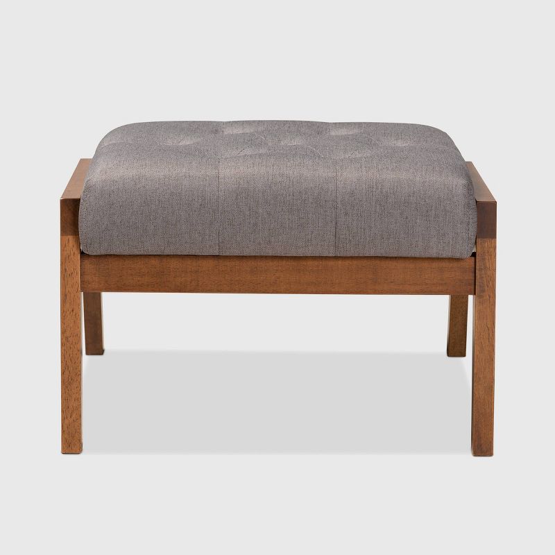 Naeva Upholstered Wood Footstool Gray/Brown - Baxton Studio, 5 of 11