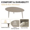 POVISON 39" Light Gray Metal Outdoor Round Coffee Table, Weather Resistant Coffee Table for Deck Porch Balcony Backyard Garden - 4 of 4