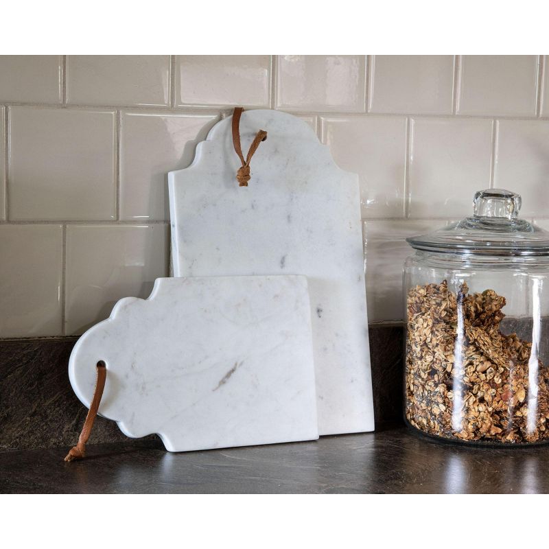 Small White Marble Kitchen Serving Cutting Board - Foreside Home & Garden, 5 of 6