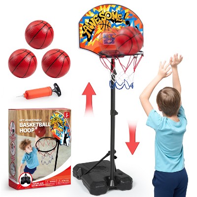 Joyfy Basketball Hoop for Kids, 2.8 ft-6.2 ft Adjustable Basketball Hoop with 4 Balls, Indoor Outdoor Basket Ball Game Set for Boys Girls Age 3 +