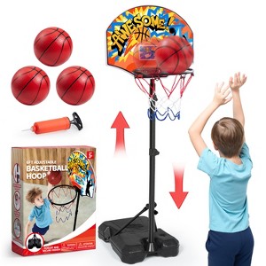 Joyfy Basketball Hoop for Kids, 2.8 ft-6.2 ft Adjustable Basketball Hoop with 4 Balls, Indoor Outdoor Basket Ball Game Set for Boys Girls Age 3 + - 1 of 4