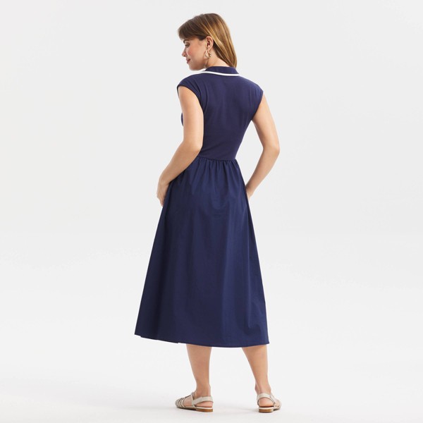 Vestido midi corte A con contraste en cuello - A New Day™ 2