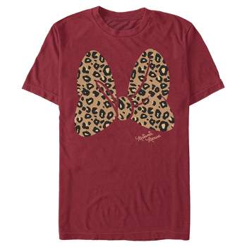 Men's Mickey & Friends Mickey & Minnie Mouse Cheetah Print Bow Signature T-Shirt