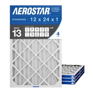 Aerostar AC Furnace Air Filter - Health - MERV 13 - Box of 4 - 1 of 4