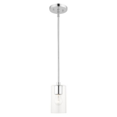 Zurich Polished Chrome Clear Glass Modern 1-Light Pendant