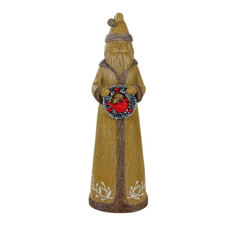 Ganz 9.75 In Santa With Cardinal Figurine Wood-look Sisal Santa ...