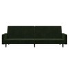 vidaXL 2-Seater Velvet Sofa Bed - Twin Sleeper Loveseat Couch in Dark Green, Easy Convertibility, Soft Plush Fabric, Sturdy Frame - 4 of 4