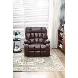 TiramisuBest Recliners Lift Chair Relax Sofa Chair Livingroom Furniture Living Room Power Electric Reclining with Brown PU for Recliners & M - 1 of 4