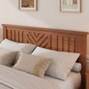 Wooden Full Size Bed Frame with Headboard, Full Platform Bed with Wooden Slat Support No Box Spring Needed, Brown Mattress Foundation Easy Assemble - 3 of 4