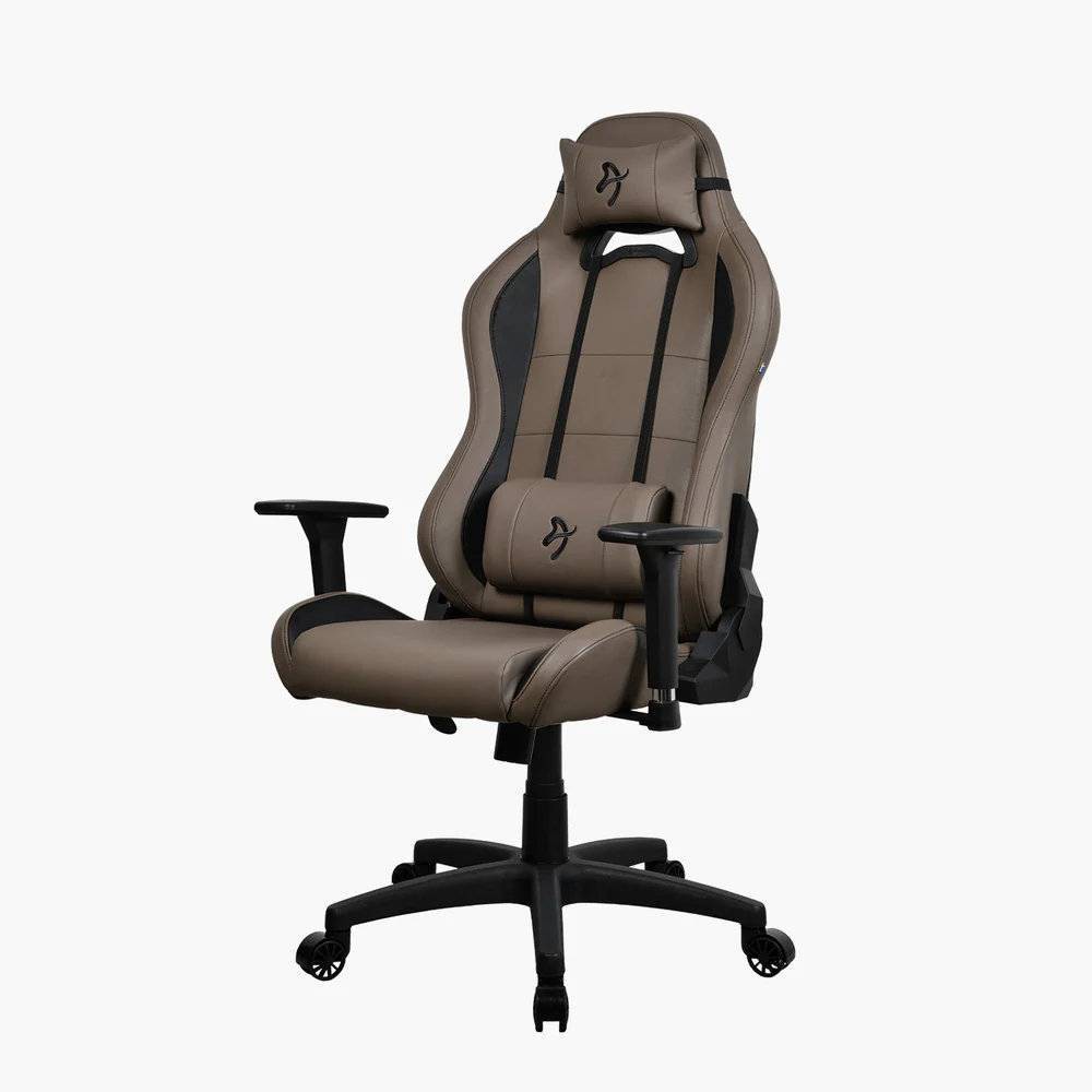 Arozzi Torretta Soft PU Leather Office and Gaming Chair with Adjustable Height Supportive Pillows Brown