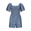 Hope & Henry Women's Bell Sleeve Smocked Chambray Romper - 4 of 4