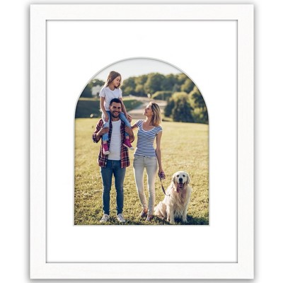 Americanflat 11x14 Picture Frame with Mat - Arch, Oval & Wavy Designs - Stylish Decor for Living Rooms, Dorms, Offices & More