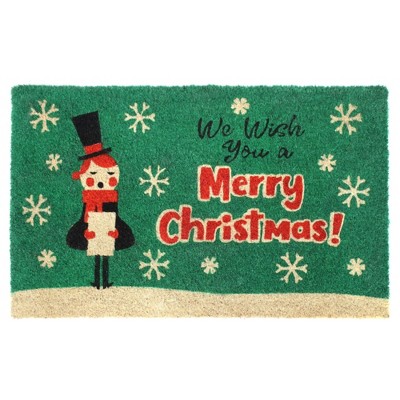 RugSmith Green Machine Tufted Holiday We Wish You A Merry Caroler Doormat