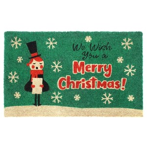 RugSmith Green Machine Tufted Holiday We Wish You A Merry Caroler Doormat - 1 of 4