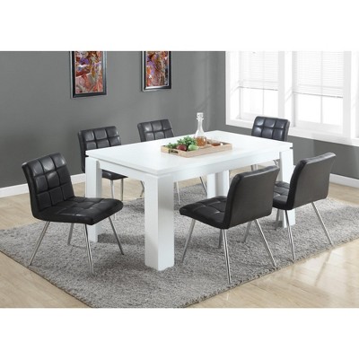 Contemporary White Wood 59" Rectangular Dining Table