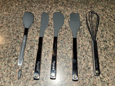 5pc Stainless Steel/Silicone 5pc Mini Kitchen Utensil Set Dark Gray -  Figmint™