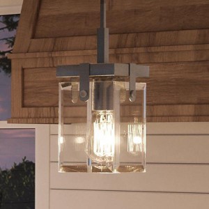 Urban Ambiance Luxury Modern Farmhouse Modern Pendant,  11-7/8"H x 6-1/2"W SQ,  Brushed Nickel Finish, UHP2447 - 1 of 4