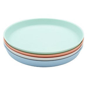 WeeSprout Bamboo Plates, Kid-Sized Bamboo Kids Plates, Dishwasher Safe Bamboo Plate for Kids, 4 pack - 1 of 4