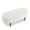 Sapphtopaz Storage Bench Ottoman with Storage Organizer Oval Storage Ottoman with Rubber Wood Legs for Entryway Bedroom - 2 of 4