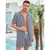Men's 2 Piece Sets Summer Beach Striped Outfits Casual Short Sleeve T-Shirt and Shorts - 2 of 4