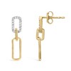 Haus of Brilliance 14K Yellow Gold 1/10 Cttw Diamond Studded Paperclip Drop and Dangle Earrings - 3 of 4