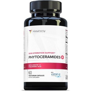 Phytoceramides Skin Hydration Support Capsules, Anti Aging Supplement for Women with Hyaluronic Acid and Phytoceramides, Vitauthority, 60ct - 1 of 4