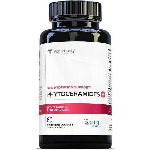 Phytoceramides Skin Hydration Support Capsules, Anti Aging Supplement for Women with Hyaluronic Acid and Phytoceramides, Vitauthority, 60ct - image 1 of 4