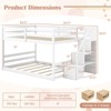 Costway Full Over Full Low Bunk Bed with Storage Stairs with Full-length Guardrails - 3 of 4