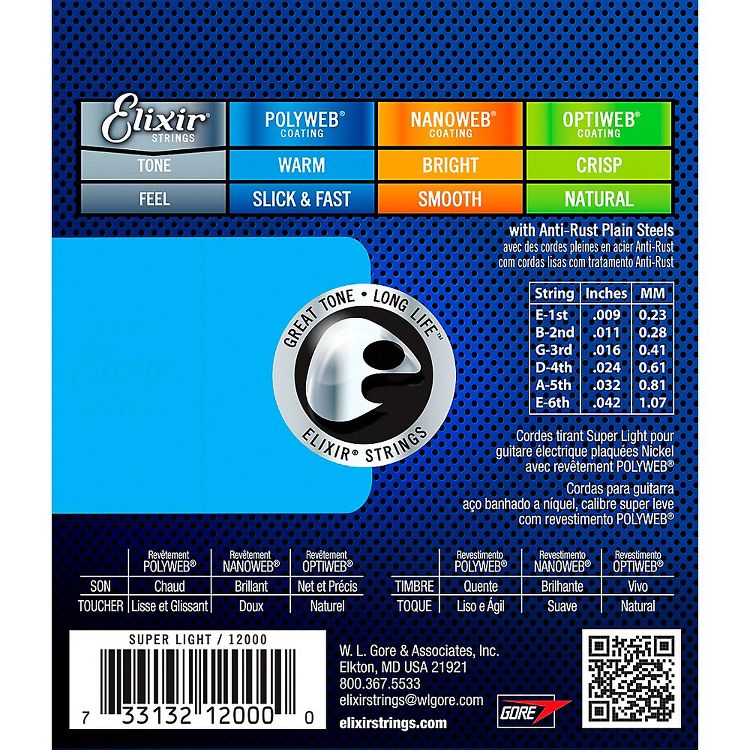 Elixir POLYWEB Super Light (9-42) Electric Guitar Strings, 2 of 3