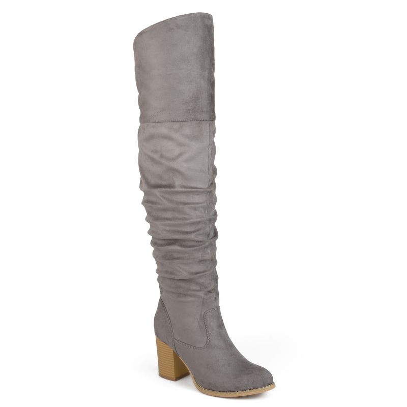 Journee Collection Womens Kaison Stacked Heel Over The Knee Boots, 1 of 11