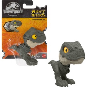 Jurassic World Mighty Little Biters T.Rex Dinosaur Toy with Bite Action, Eye Change, Collectible Figure - 1 of 4