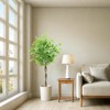 5.2/5.9FT Artificial Ficus Tree Tall Artificial Potted Ficus Tree With Planter Texture Potted Ficus Tree For Foyer Porch Decor Home Office LivingRoom - 3 of 4