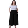 Agnes Orinda Women's Plus Size Wide Leg High Rise Casual Flowy Palazzo Pants With Pockets - 3 of 4