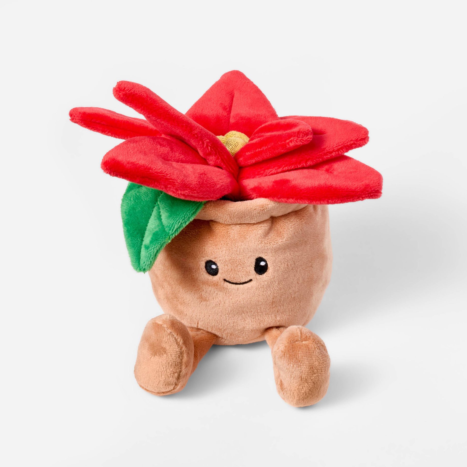 7'' Poinsettia Flower Pot Stuffed Animal - Gigglescape™