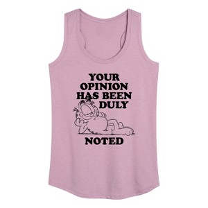Women's - Garfield - Your Opinion Has Been Duly Noted Graphic Racerback Tank - 1 of 4