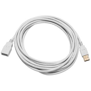 Monoprice USB 2.0 Extension Cable - 15 Feet - White | USB Type-A Male to USB Type-A Female