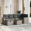 vidaXL 6 Piece Patio Sofa Set with Cushions Poly Rattan - 2 of 4