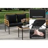 4 Pieces Outdoor Patio Furniture Set with Table - Rattan Balcony Furniture for Porch or Deck, Includes Chaise Lounge, 2 Armchairs with Cushions - 4 of 4
